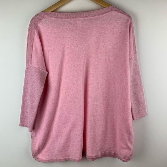 Lilly Pulitzer Cobo Sweater Heathered Pink Tropics Tint Sz XS Box Fit Oversized - Picture 2 of 10